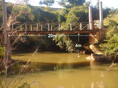 Figura 2 - Vista da seção de projeto da ponte no rio Casca- Sao Miguel do Anta - MG