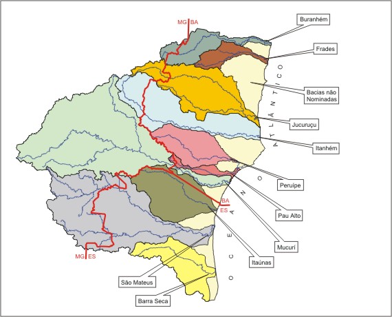 Figura 4 - Localização dos afluentes principais