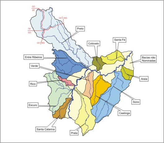 Figura 4 - Localização dos afluentes principais